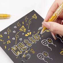 colnk 0.8毫米防水荧光笔，大容量，白色/金色/银色，适用于绘画、日记、艺术创作 - 套裝 - 查看 5