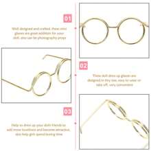 10 件装超值装铁娃娃眼镜+珊瑚绒管道清洁器，金色和黑色，工艺微型眼镜配件 - 彩色 - 查看 11