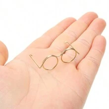 10 件装超值装铁娃娃眼镜+珊瑚绒管道清洁器，金色和黑色，工艺微型眼镜配件 - 彩色 - 查看 4