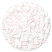 100 stuks schattig patroon waterdichte PVC-stickers voor menselijke vormen, herhaalbaar, geschikt voor doe-het-zelf decoratie op notebooks, waterflessen, skateboards, koelkasten, enz. - A3-2732