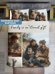 Personalized Photo/Design Duvet Cover & Pillowcases | Custom Microfibre Printed Bedding Set - Multicolor - View 2