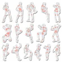 100 stuks schattig patroon waterdichte PVC-stickers voor menselijke vormen, herhaalbaar, geschikt voor doe-het-zelf decoratie op notebooks, waterflessen, skateboards, koelkasten, enz. - A3-2732