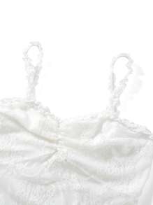 Conjunto de falda para mujer, camisola de encaje con espalda descubierta y minifalda ajustada, atuendo de verano para fiesta y club. - Blanco - Ver 8