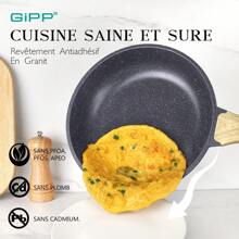 GiPP GiPP Lot de 21 casseroles et poêles avec revêtement antiadhésif en granit, sans PFOA/PFOS, poêle/wok/poêle à griller/poêle à omelette/marmite/faitout, set de casseroles pour gaz à induction, gris