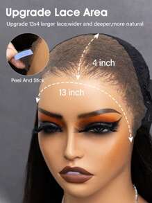 40Inch 250% Density 13x6 Lace Front Wigs Human Hair Straight HD Lace Front Wigs Human Hair 250% Density Pre Plucked With Baby Hair Straight Wigs Frontal Wigs Human Hair For Women Natural Black - Natural Black - View 9
