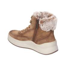 Refresh Keilknöchelstiefel für Frauen - kamelbraune Knöchelstiefel mit Schafsfell - Schnürstiefeletten mit Reißverschluss - Lässig-Stil - mittlerer und komfortabler Keilabsatz - vielseitig - Modell 172120 - Braun - Übersicht 4