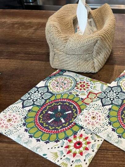 20 件/包彩色印花餐巾，适用于餐厅、面包店、派对、节日、情人节、生日装饰