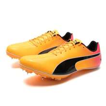 Puma Zapatillas de Running EvoSPEED Sprint 14, Tracción y Velocidad para Hombres/Mujeres en Competición y Entrenamiento, Modelo 377001 - Amarillo luz diurna-rojo atardecer-negro - Ver 3