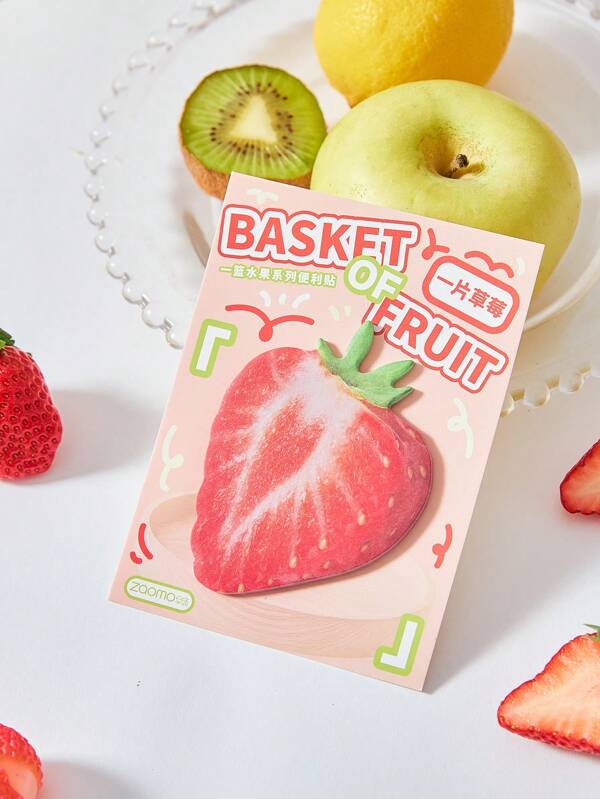 1pc Funny Realistic Fruit Theme Planner/Scrapbooking Memo Pad,School Supplies,Back To School