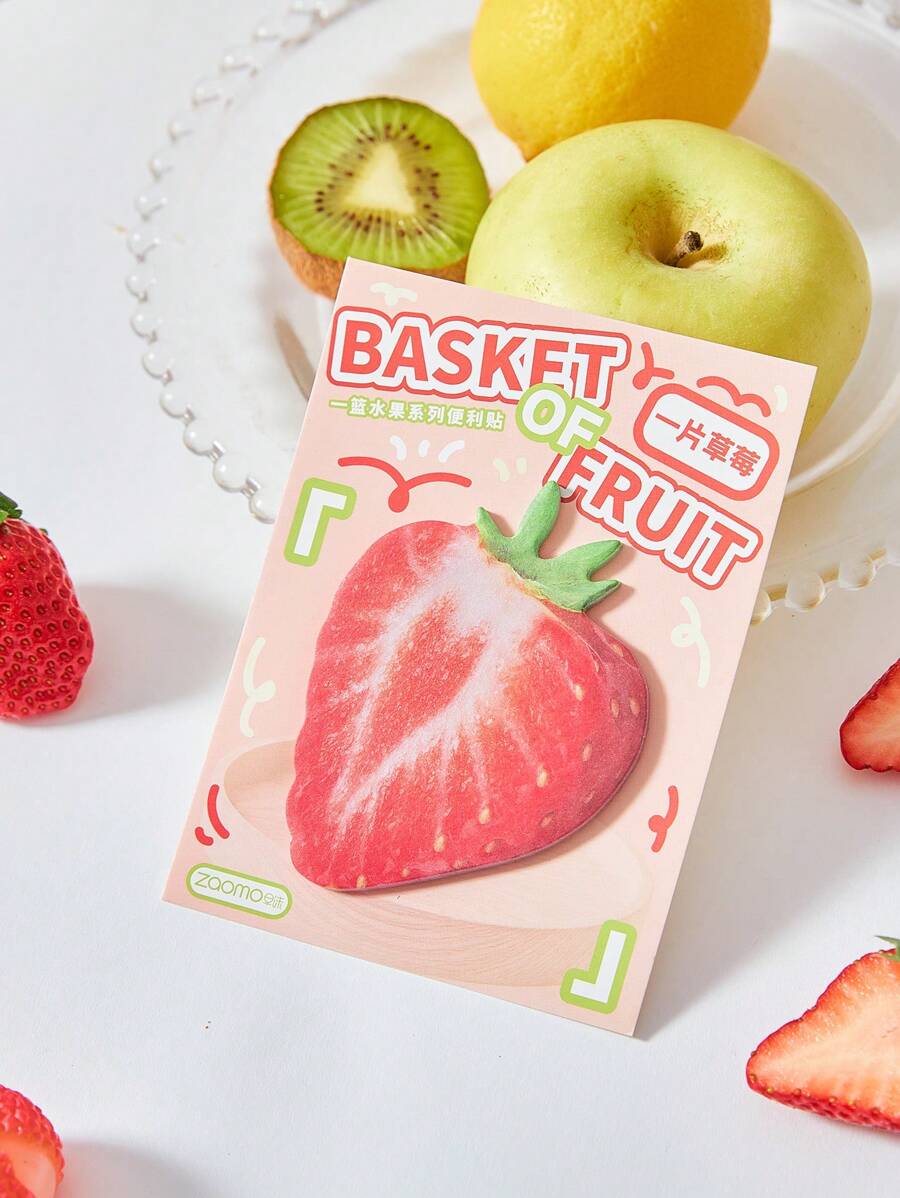 1 tờ sổ ghi chép chủ đề trái cây thực tế vui nhộn/sổ lưu niệm, đồ dùng học tập, trở lại trường - Một cỡ - Xem 1