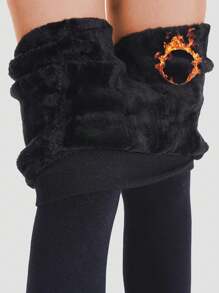 女士裤子冬季运动紧身裤打底裤女保暖冬季羊毛绒保暖瑜伽裤女士运动紧身裤女冬季连体裤袜子