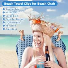 Beach Towel Clips For Beach Chair 10 Packs Towel Clips For Chairs Cruise Pool, Beach Cruise Essentials Must Haves - Multicolor - View 7