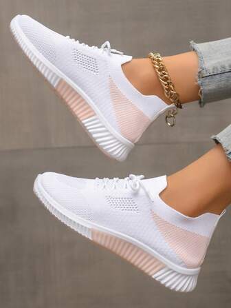 新款女士跑步鞋透气休闲运动鞋时尚软底厚底厚底运动鞋学生平底运动鞋