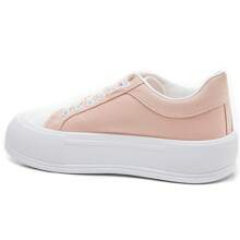Canvas Sneaker With Chunky Sole And Classic Details - Pink - View 2