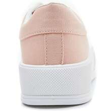 Canvas Sneaker With Chunky Sole And Classic Details - Pink - View 4