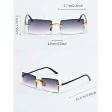 set 3piezas gafas de sol novedades  rectangular sin montura de moda para unisex - Multicolor - Ver 4