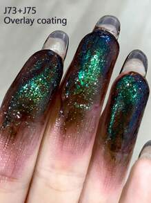 GIRLCULT Unreal High Gloss Lip Gloss J75 Firefly, Chameleon Liquid Lipstick, Oil-Based Sparkling Glitter Lip Gloss, Shimmering Metallic Finish, Long-Lasting Color, Holographic, Talc-Free, Korean Makeup - J75 Firefly - 查看 2