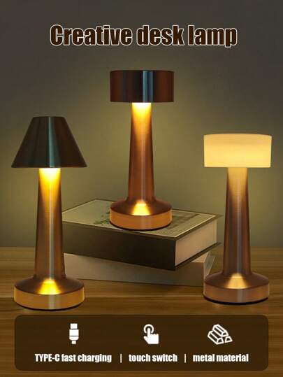 LED Hantel Touch Sensor Lampa, Retro Flerfärgad Temperatur Sovrum Sängskåp Matbord Bar Skrivbord Atmosfär Dekorativ bordslampa