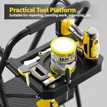 5 Step Folding Ladder With Tool Tray And Handrails Lightweight Household Ladder For Pantry Closets Office - 5 Step With Tool Tray - View 4