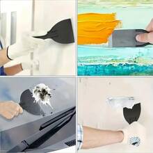 6pcs/Set Durable Plastic Scrapers 6-Pack Wall Spackle Putty Knife For Wallpaper Removal, Plastering, And Hole Filling Shovel Snow - Black - View 6