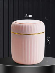 Mini Solid Color Desktop Trash Can With Lid And Button, Suitable As Small Garbage Bin For Home Office Desk