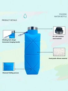 1 件 700ML 大容量折叠水瓶，户外创意硅胶便携式水壶，运动水瓶，钻石形折叠水瓶，适合旅行、运动、野餐和学校使用 - 彩色 - 查看 6