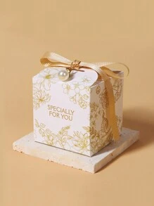 5/10pcs Floral Print Ribbon Gift Packaging Box, Creative Delicate "Specially For You" Wedding Favor Candy Bag Gift Box, Party Small Gift Birthday Valentine's Day Gift Box Valentine's Day