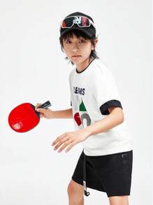 Annil Tween Girls Short - Sleeve T-Shirts Wrinkle - Resistant, Casual, Loose And Elastic With Print.