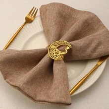 1/3pcs Hollow Moon & Stars Style Napkin Ring - Fashion Fine Hotel Home Restaurant Tray Towel Buckle, Napkin Ring For Christmas Decoration, Anniversary, Birthday,Tissue Box Holder,Napkin Holder,Festival Family Gathering,Kitchen Dining Table Decor