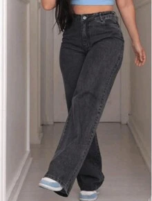 Wideleg Pants - Gris Oscuro - Ver 1