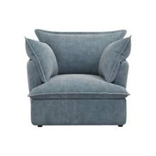 Modern Accent Chair For Living Room And Bedroom Comfortable Single Sofa Chair Beige - Blue - View 1