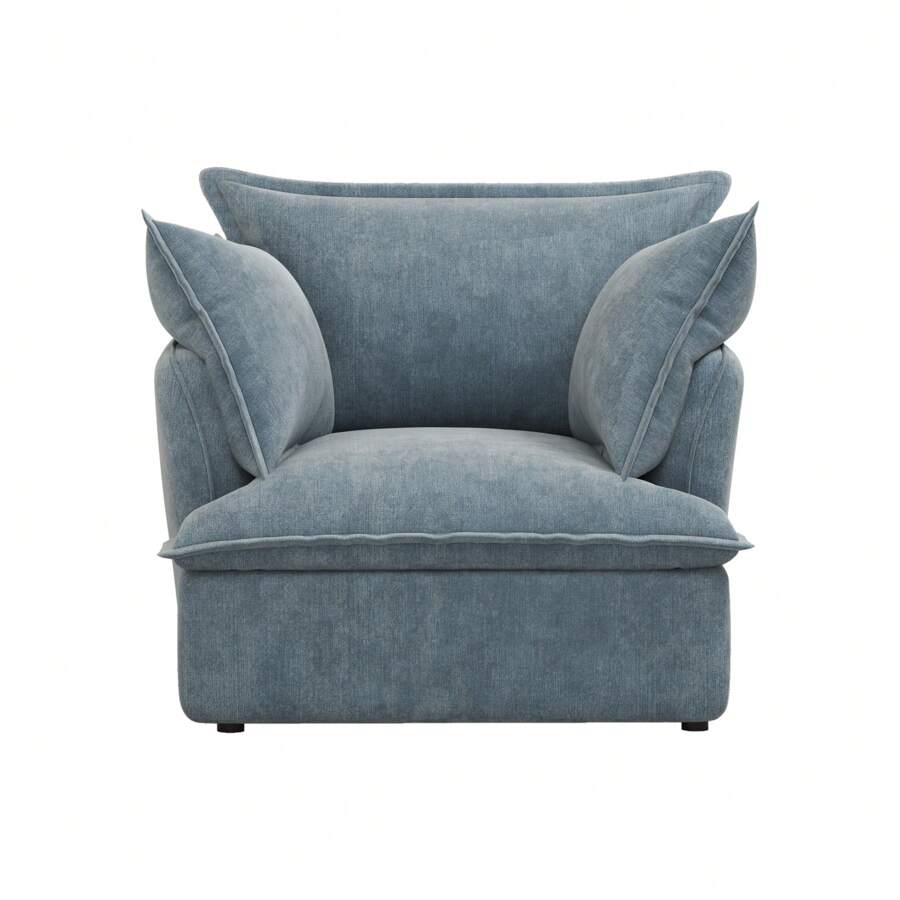 Modern Accent Chair For Living Room And Bedroom Comfortable Single Sofa Chair Beige - Blue - View 1