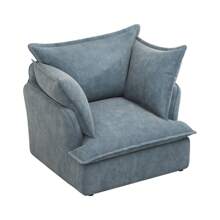 Modern Accent Chair For Living Room And Bedroom Comfortable Single Sofa Chair Beige - Blue - View 3