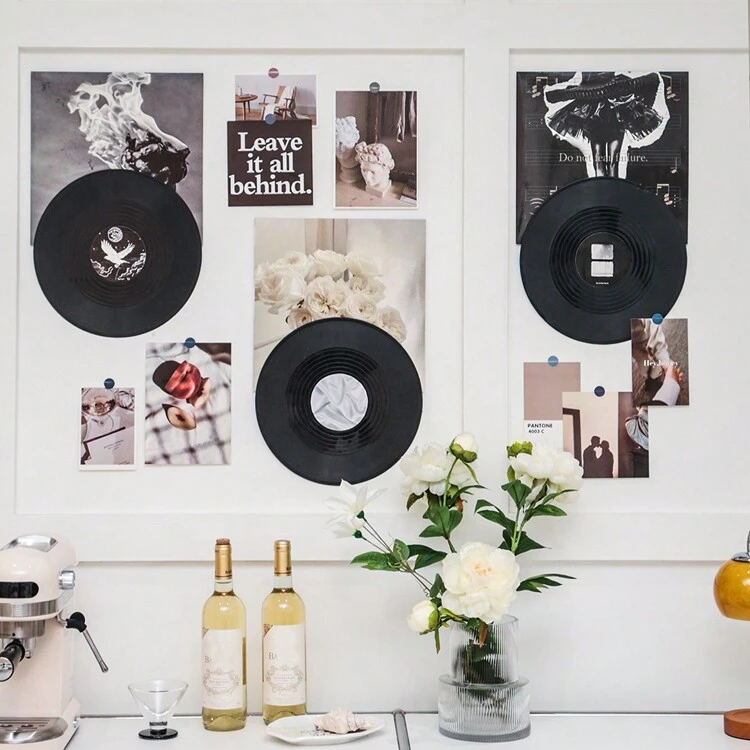 قرص فيني صناعي مزيف مقاس 12 بوصة واحد لتزيين الحائط، ديكور الغرفة الطلابية، ديكور غرفي ذو طابع رجعي، ديكور ذو موضوع موسيقي، قرص فيني بلاستيكي، ديكور عالمي للأعياد، تصميم جرافيتي مبتكر، هدية عيد ميلاد مثالية. - متعدد الألوان - مشاهدة 5