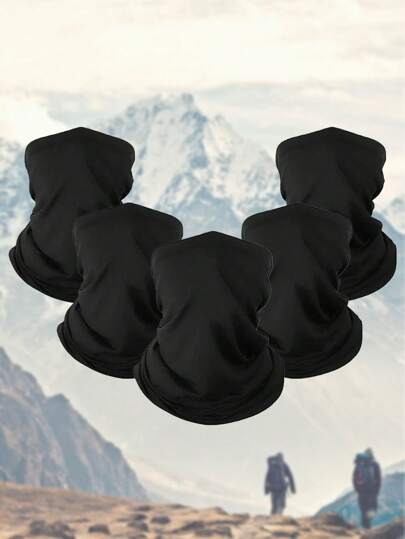 5 件男女通用拉法帽滑雪面罩，适合日常使用、户外旅行、徒步旅行、滑雪、多用途