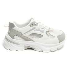 Thick-Soled Sneakers With Colorful Details And Modern Design - White - View 2
