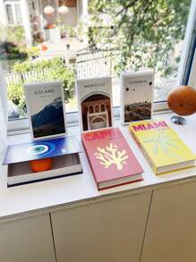 1pc Colorful INS Fake Book Decor, Openable Faux Book Storage Box, Minimalist Travel Theme Desktop Ornament Best Gifts Birthday Graduation