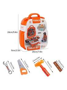 22件/25件儿童玩具幼儿工作台及工具、厨具套件男孩女孩家用工具箱科学益智玩具手提箱仿真家庭背包盒圣诞节节日生日玩具礼物 - 彩色 - 查看 3