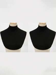 2 件套女士围脖保暖羊毛立领围脖围巾，防风舒适颈部保暖，适合所有季节