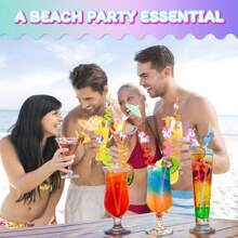 18pcs/Set Reusable Unicorn Straws Colored Party Straws Reusable Plastic Drinking Straws For Birthday Party Supplies - Set Of 18 - View 8