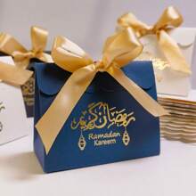 10 sztuk Ramadan Mubarak Cukierki Prezent Pudełko Eid Czarno Białe Opakowanie Pudełko Ramadan Dekoracja 2025 Islam Muzułmanie Świąteczne Artykuły Imprezowe