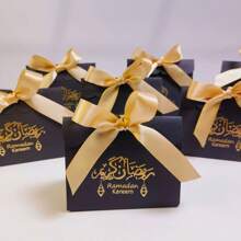 10 sztuk Ramadan Mubarak Cukierki Prezent Pudełko Eid Czarno Białe Opakowanie Pudełko Ramadan Dekoracja 2025 Islam Muzułmanie Świąteczne Artykuły Imprezowe