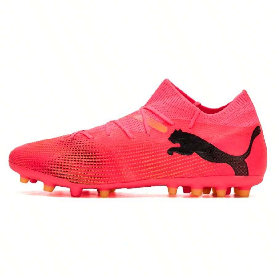 Puma FUTURE 7 MATCH MG 男士足球鞋，FUTURE 训练鞋，舒适运动鞋，带 MG 鞋钉 - 日落紅-黑色-日光黃 - 查看 1