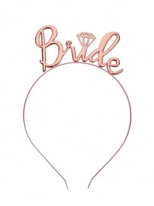 新娘送礼会派对套装：玫瑰金新娘头带、肩带、临时纹身、派对装饰品