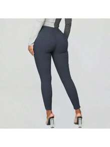 Super Skinny Butt Lifting Pants - Navy Blue - View 3