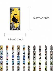 50 张哥特猫可爱宠物贴纸，适用于日记、剪贴簿、手机壳、笔记本电脑、水瓶、装饰防水贴纸 - 彩色 - 查看 6