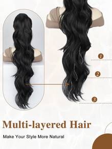 Ponytail Extension, 30" Claw Clip In Ponytail Extensions Long Curly Wavy Ponytail Hair Extension For Women Fluffy Natural Looking Synthetic Hairpiece For Daily And Party Use