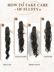 Ponytail Extension, 30" Claw Clip In Ponytail Extensions Long Curly Wavy Ponytail Hair Extension For Women Fluffy Natural Looking Synthetic Hairpiece For Daily And Party Use