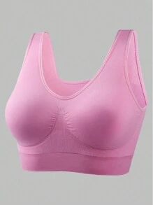 3pcs Women's Sports Bras Set, Plus Size Solid Non Padded Seamless Running Versatile Bralette - Multicolor - View 6