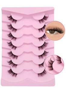 7 Pairs Rikuaild Soft & Natural Cat Eye False Eyelashes, Fluffy & Wispy Eyelash Extensions - Natural Lashes - View 2